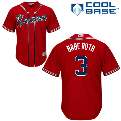 Men's Majestic Atlanta Braves #3 Babe Ruth Authentic Red Alternate Cool Base MLB ...