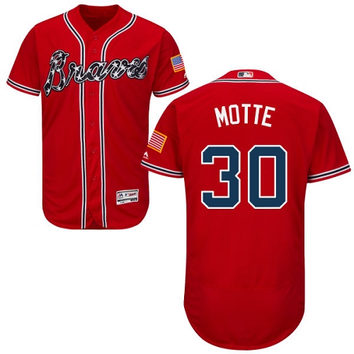 Men's Majestic Atlanta Braves #30 Jason Motte Red Flexbase Authentic Collection MLB ...